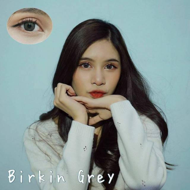Softlens kitty kawaii birkin 14,5mm - Lensa mata kualitas bagus gray brown