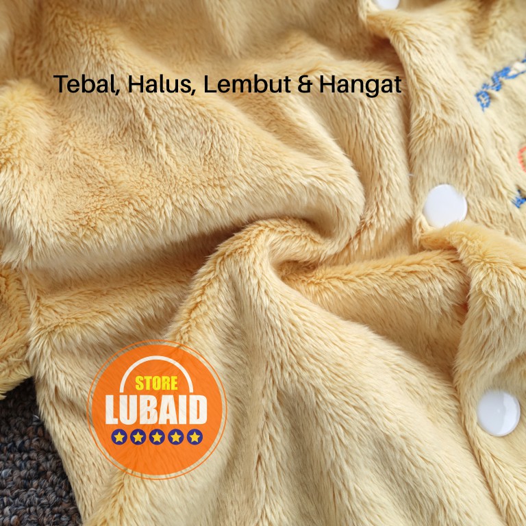 LUBAID STORE, Jaket Hoodie Bayi Anak 3-18 Bulan, Mantel Bulu, Hangat Murah-5