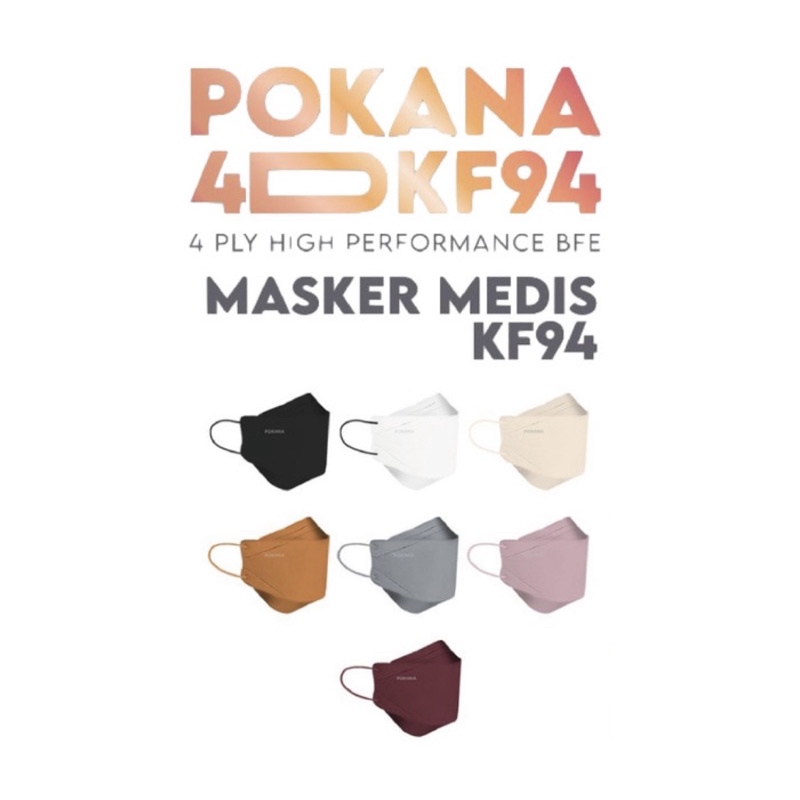 Masker Pokana KF94 Earloop 4D 4Ply Surgical Face Mask Sachet isi 2 pcs