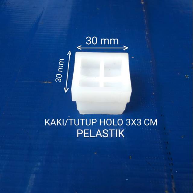 Kaki/tutup besi holo 3x3 cm plastik