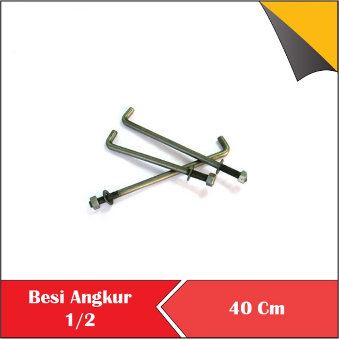 BAUT ANCHOR ANGKUR L BAJA HITAM BETON 1/2 PANJANG 40CM