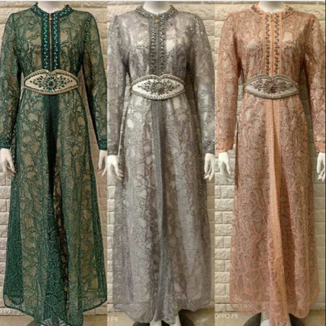 Zaneta Best Seller Bibiq Fashion Maxidress Baju Gamis Pesta Brukat Terbaru