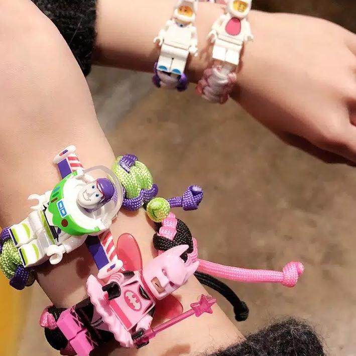 PTM 435 GELANG TANGAN TALI COUPLE ANAK LEGO MINECARFT NINJAGO STARWARS MINIFIGURE MARVEL TOY STORY U