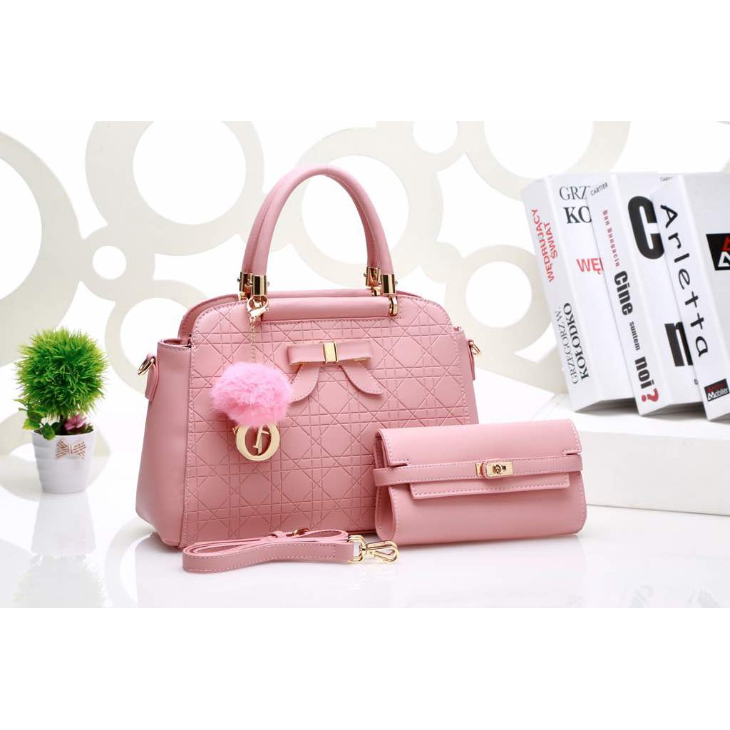 Tas wanita Dior set 2 in 1 B522Qu