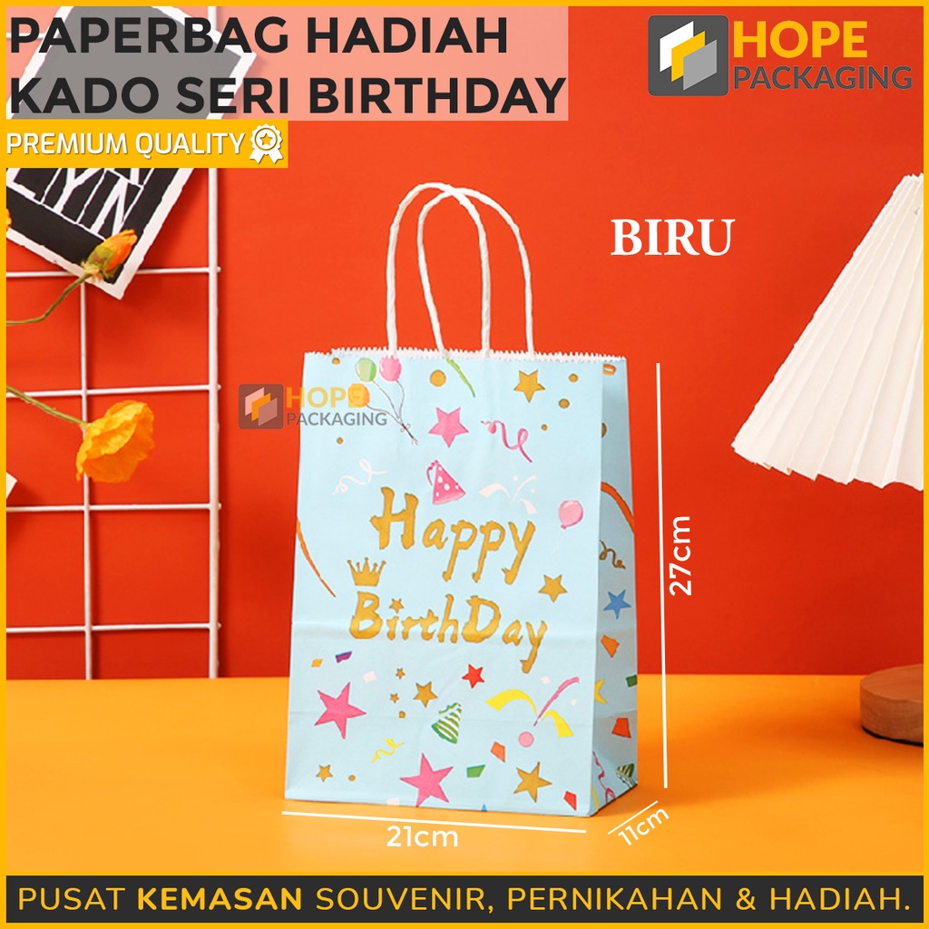 [ 3 PCS ] Paper Bag Kertas souvenir Hadiah Happy birthday / Kado  Ulang Tahun Gift Bag Lilin