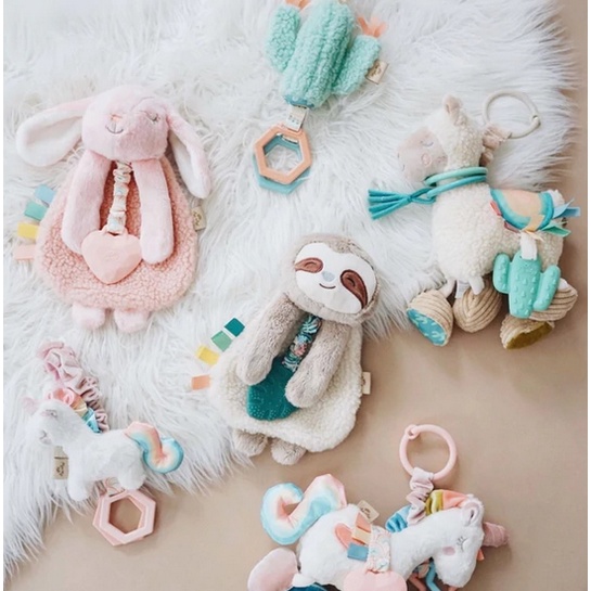 Itzy Ritzy LOVEY Plush And Silicone Teether Christmas Toy Mainan Boneka Bunny Koala Sloth Soft Lucu Gigitan Bayi Soother Gums