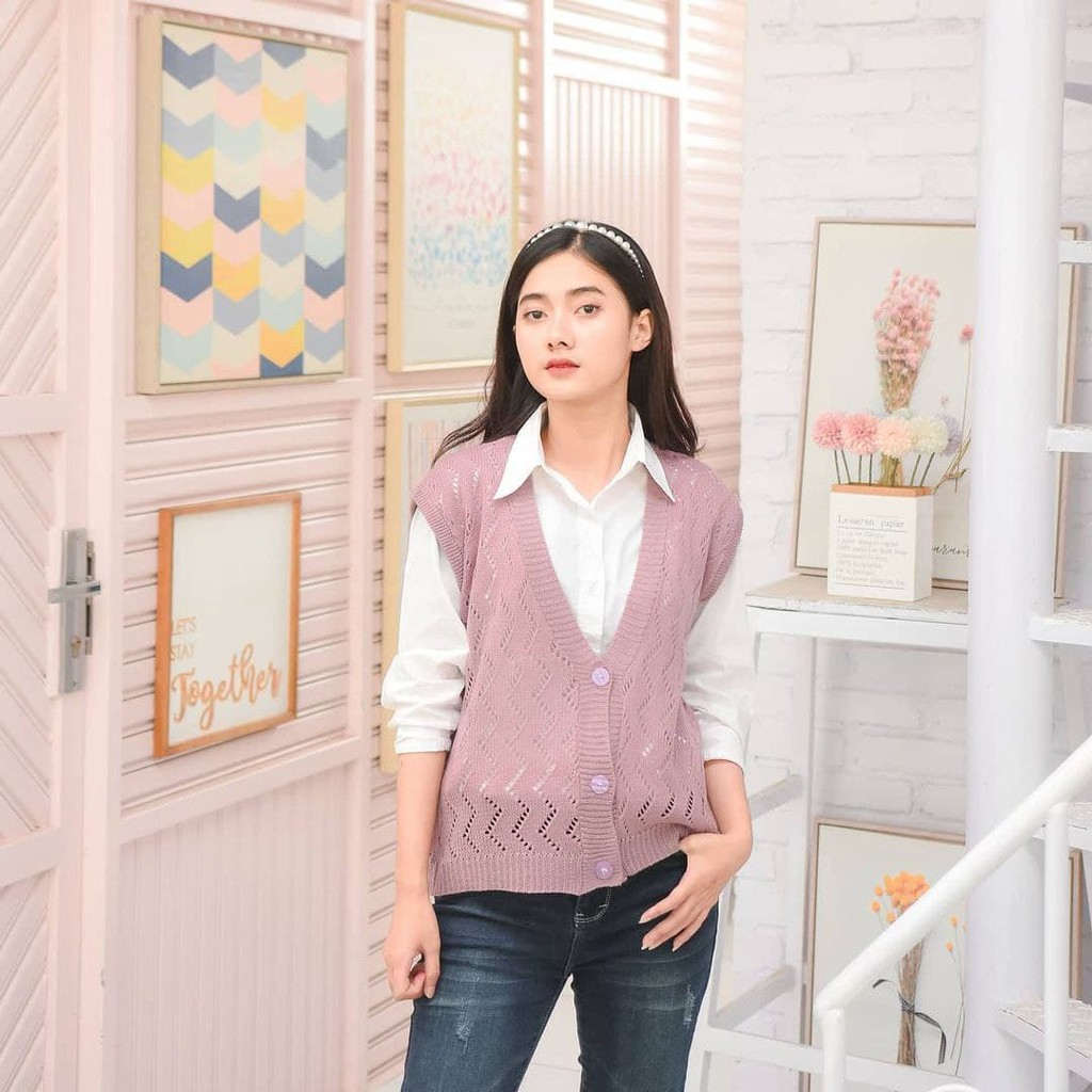 Nara Grosir - Zigzag Vest | Fashion Terkini | Sweater Termurah