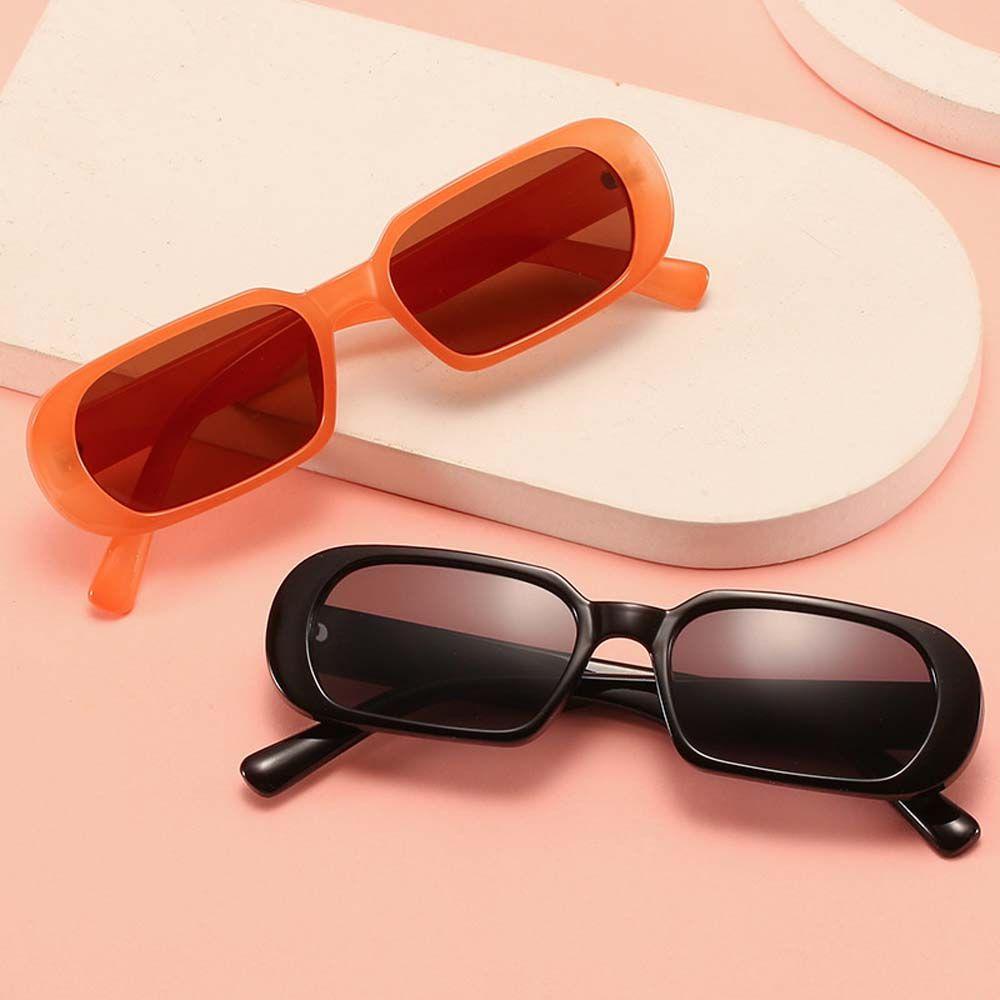 Mxbeauty Oval Kacamata Hitam Mewah Merek Punk Hip Pop Bingkai Kecil Persegi Panjang Oval Bingkai Kacamata Matahari Gaya Korea Sunglasses