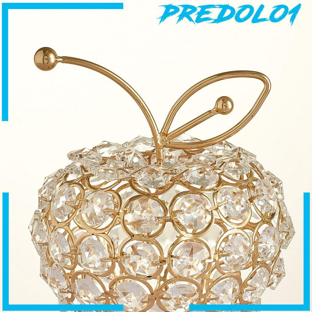 [PREDOLO1] 3D Cut Crystal Rhinestone Apple Pear Ornament Home Wedding Desk Decor Gift