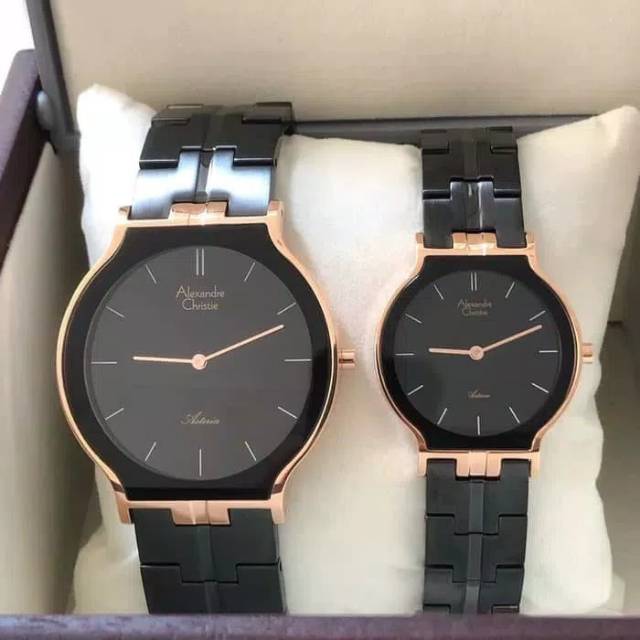 Jam Tangan Pria Wanita Alexandre Christie AC 8603 Rosegold Black Original Garansi Resmi 1 Tahun
