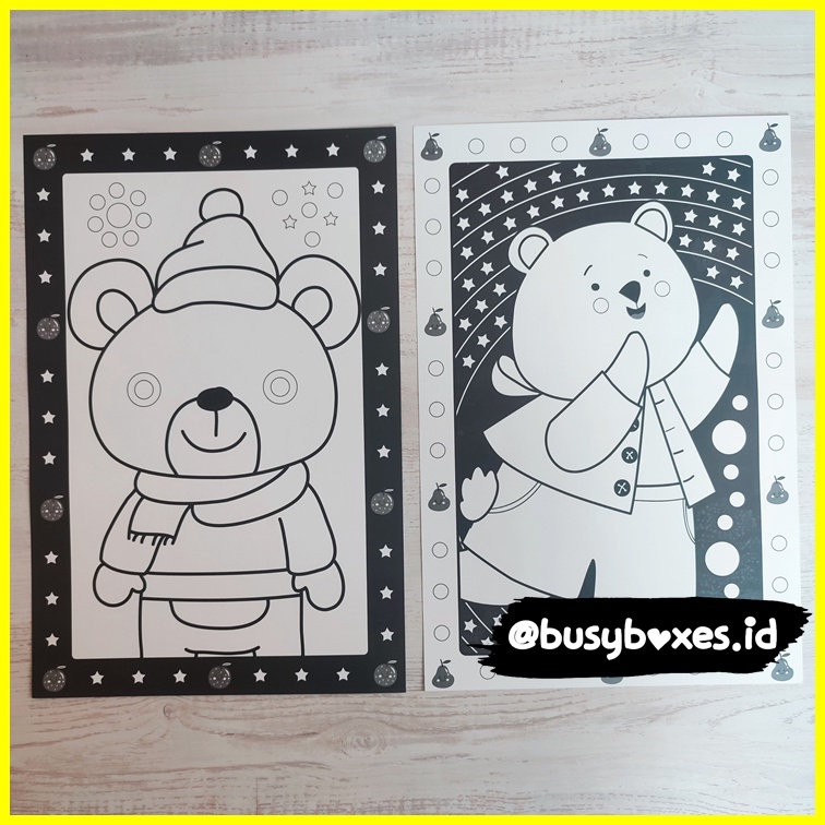 [busyboxes.id] Mainan Edukasi Aktivitas anak mainan montessori preschool Menempel Sticker seri beruang bear