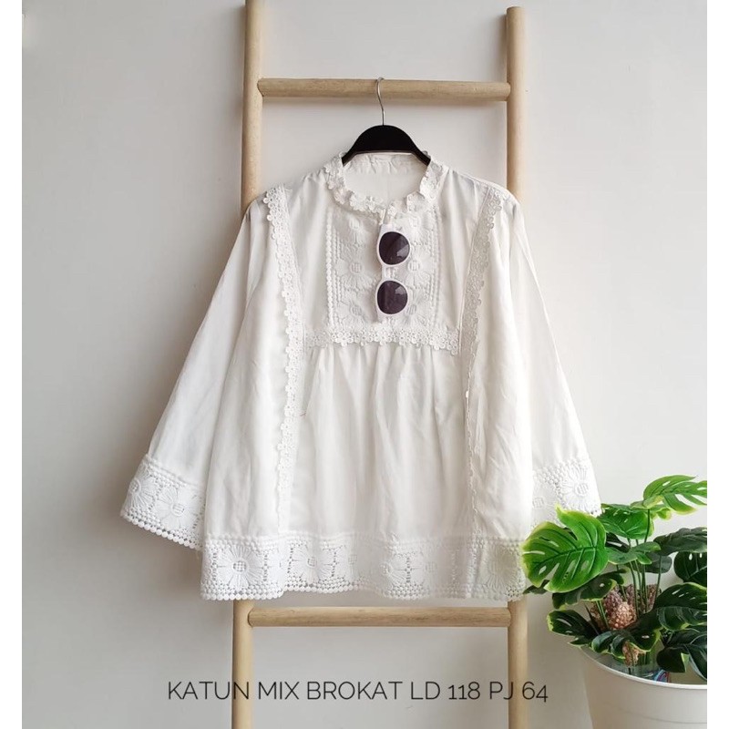 Blus Brokat Mix Katun Bangkok