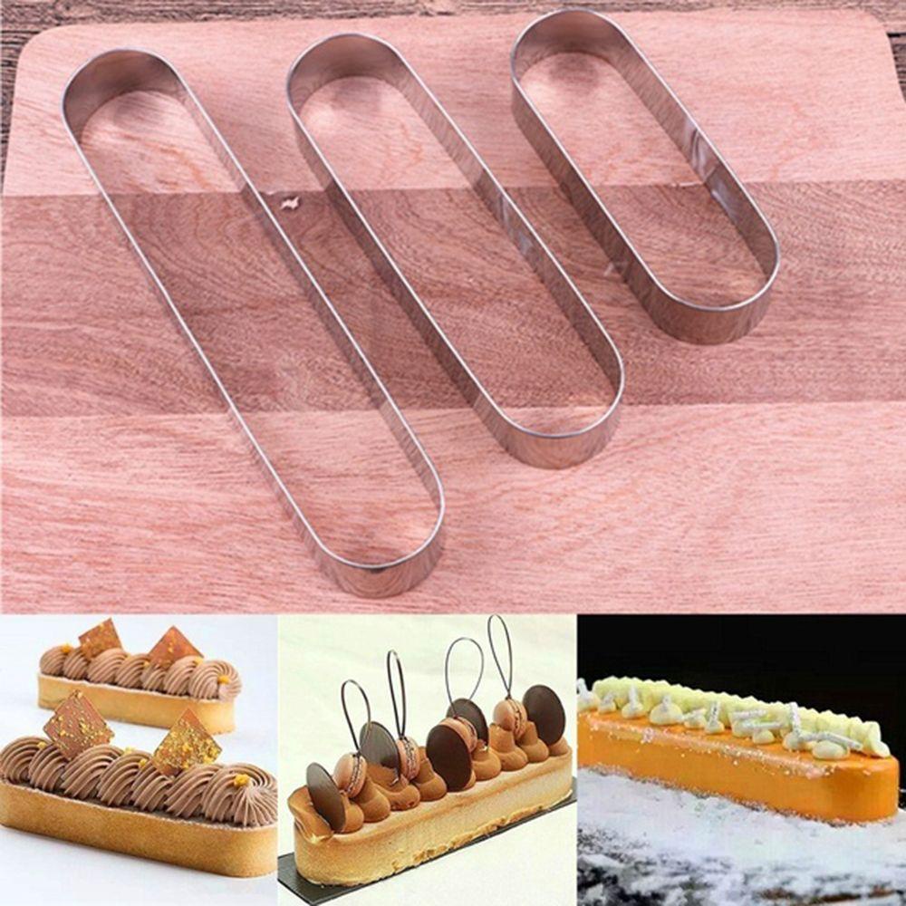 Populer Mousse Ring Tiramisu Metal Baking Oval Panjang