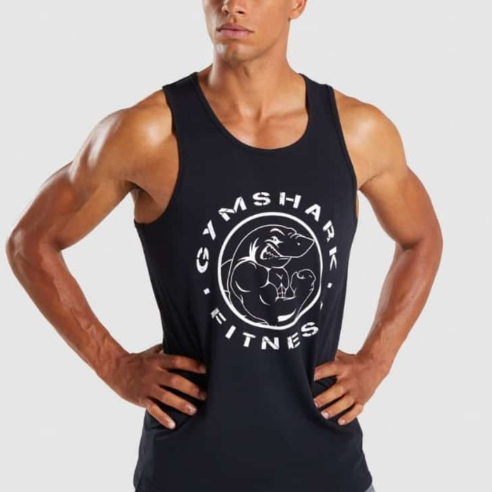 Baju Singlet Gym Fitness /  GYM SHARK BIG LOGO