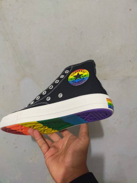 Sepatu converse 70s high RAINBOW hitam made in vietnam-4