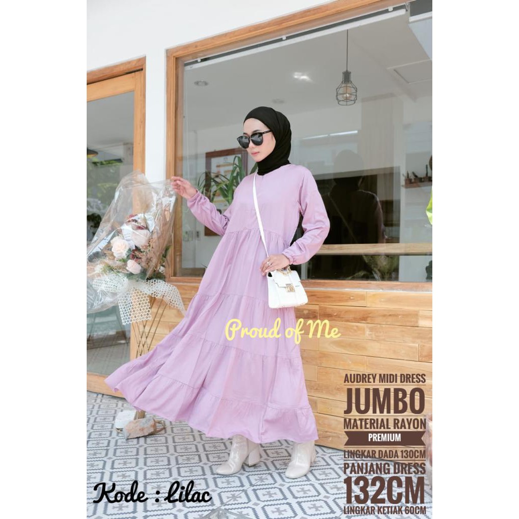 MIDI DRESS JUMBO LD 130 CM / AUDREY MIDI DRESS JUMBO / DRESS JUMBO / GAMIS JUMBO