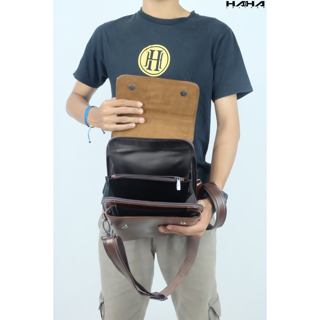 BELLARD Tas Kulit Sapi Slingbag Tas Selempang Tas Pria Laki Tas Tablet - Originale Leather Bag