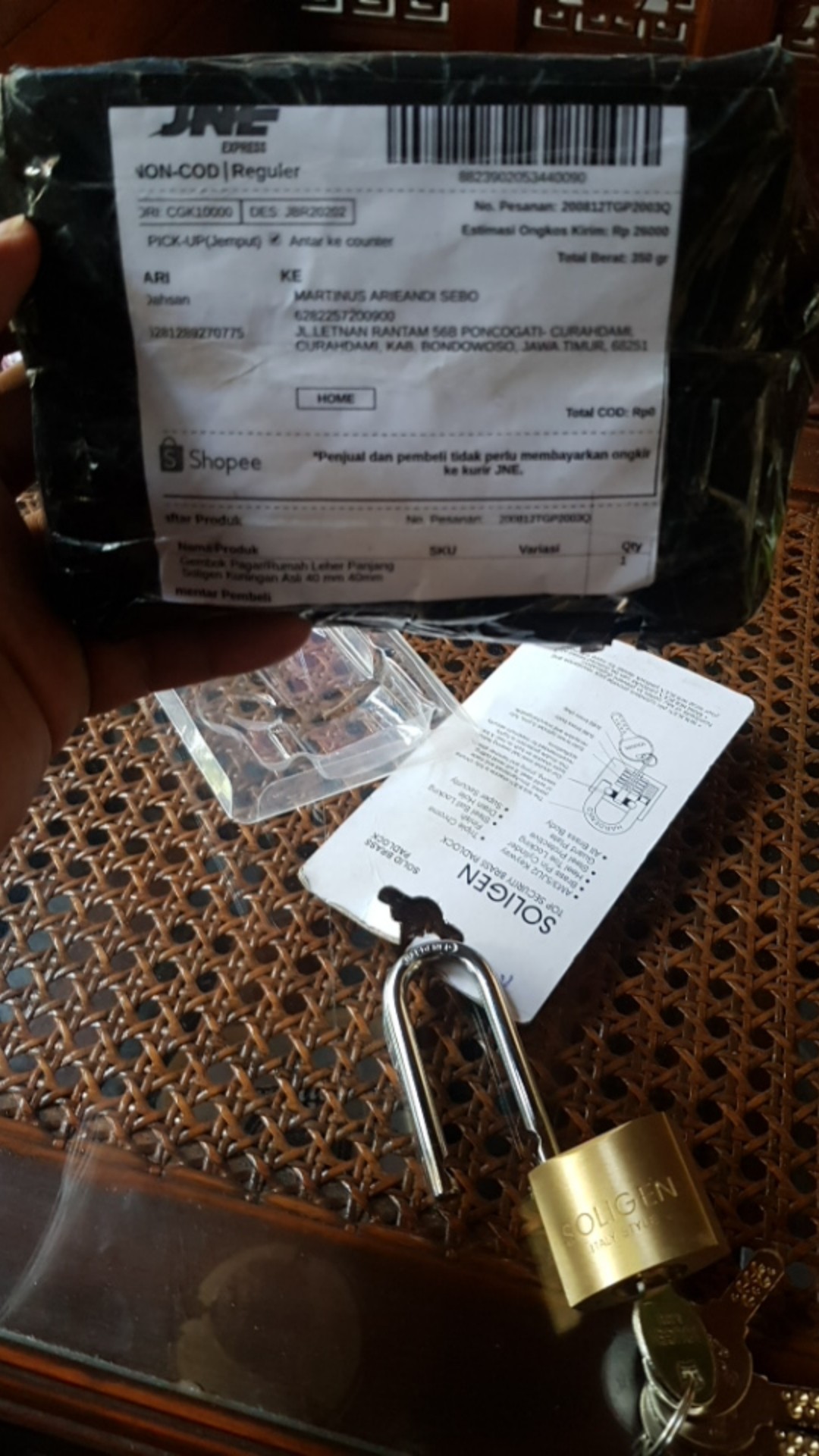 Gembok Pagar/rumah Leher Panjang Soligen Kuningan Asli 40 Mm 40mm