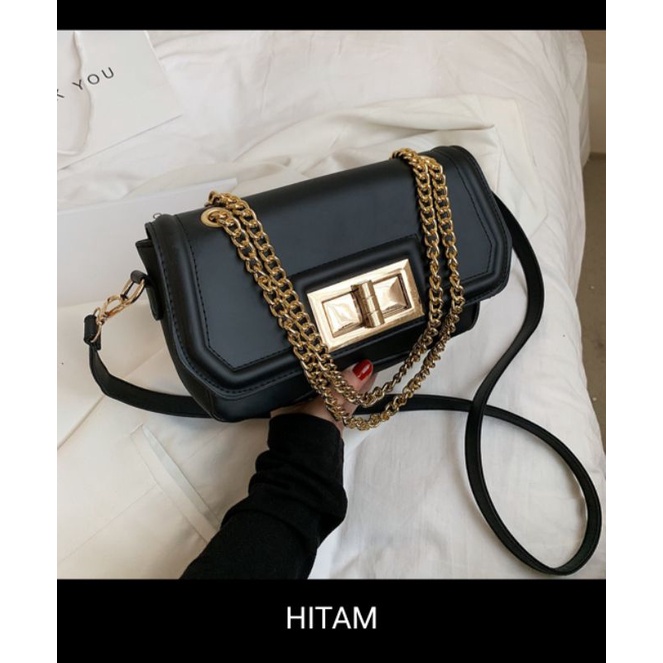 TAS SELEMPANG RANTE EMAS WANITA FASHION