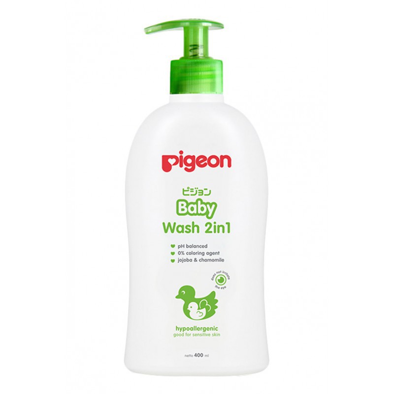 Pigeon Baby Wash 2in1 Shampo &amp; Sabun Bayi PUMP - 400 ml