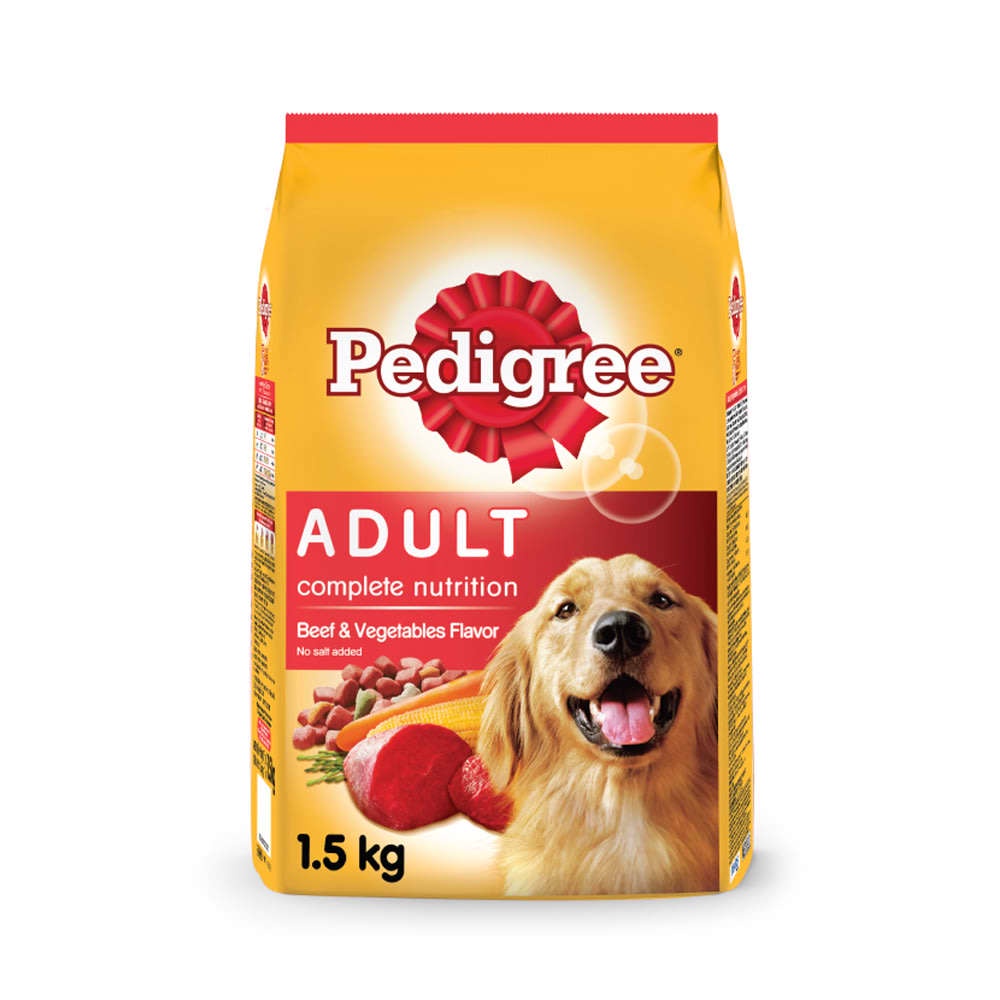 Makanan Anjing PEDIGREE ADULT BEEF &amp; VEGETABLES 1,5kg