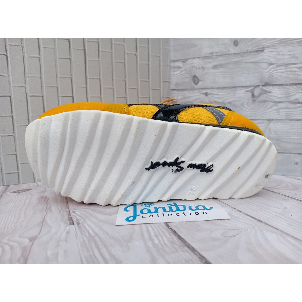 janitra sepatu anak sport sneakers anak yelow newsport