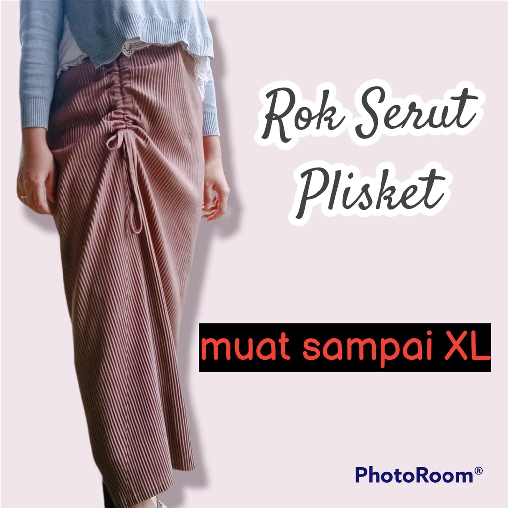 Rok Span Plisket /Rok serut span pleated/Korean Look/Rok Serut Casual/Rok Wanita Terlaris