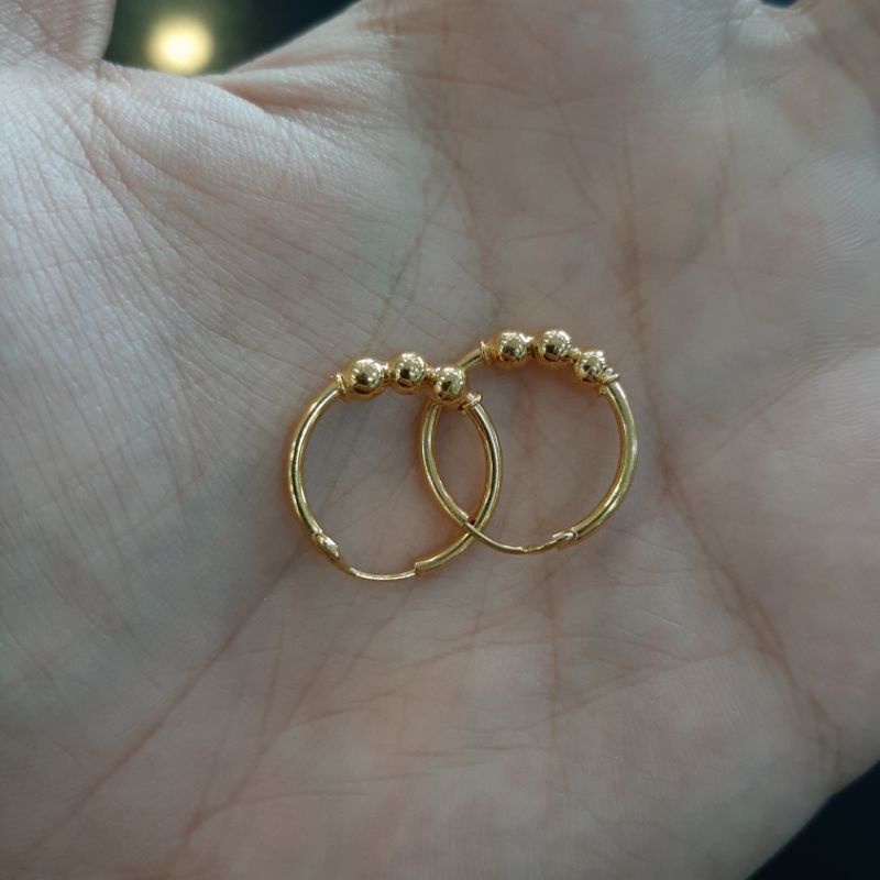 Anting gipsy bola apollo emas asli kadar 300