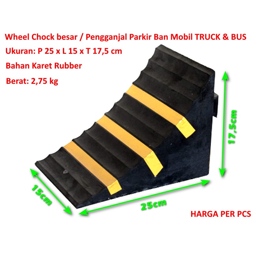 Penahan Ban Mobil Besar Truck Bis / Pengganjal / Ganjelan Wheel Chock