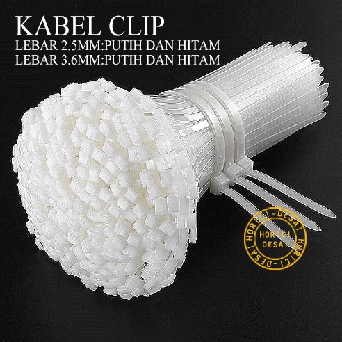 KABEL TIES 2.5MM/3.6MM 100/150/200/250/300MM kabel ties Putih dan hitam/cable ties/kabel serut/tali ties/ties kabel pengikat plastik