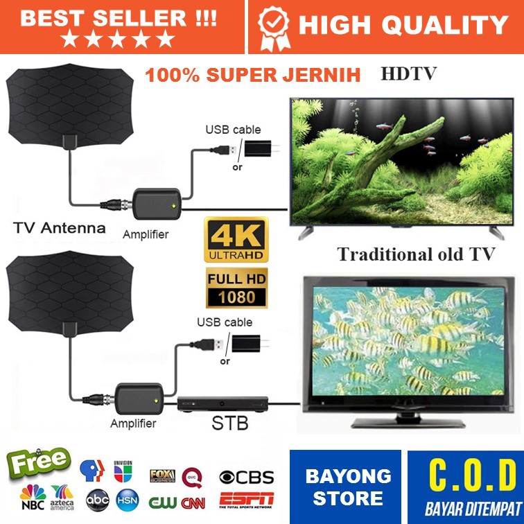 Antena TV Led 1080P Digital HDTV Indoor TV Antenna HD Television Booster