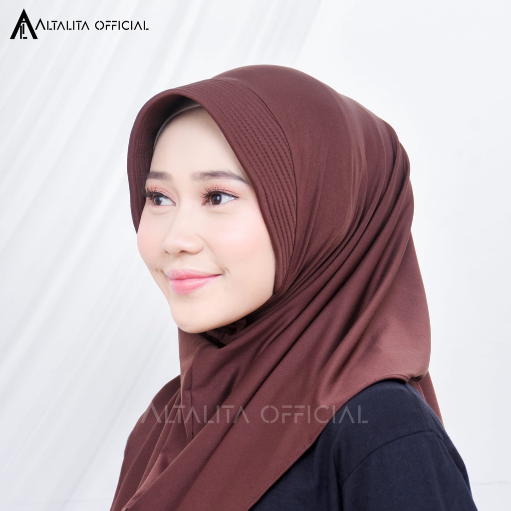 Altalita - Jilbab Instan Sporty pet Bahan Jersey Spandek Premium Polos Cocok Untuk Sekolah Olahraga dan Sehari-Hari