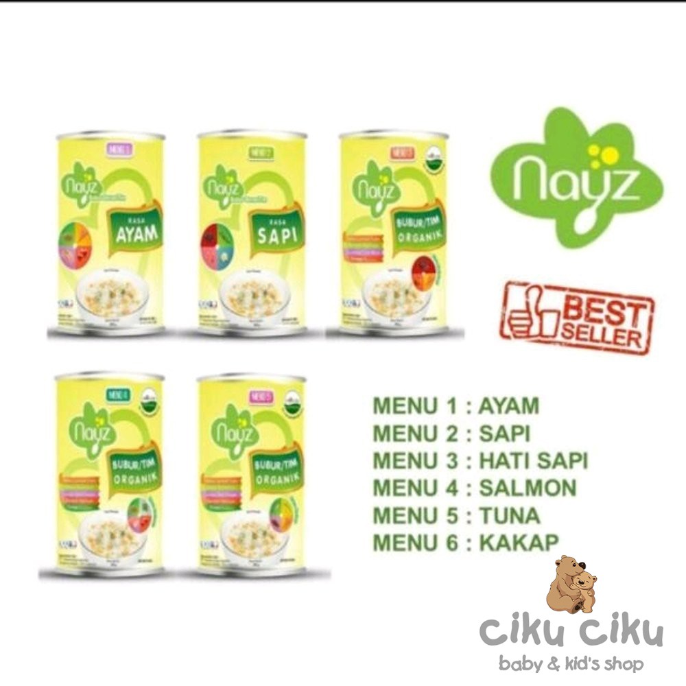 Nayz Bubur Beras Tim Bayi Organik Kaleng 300 gram