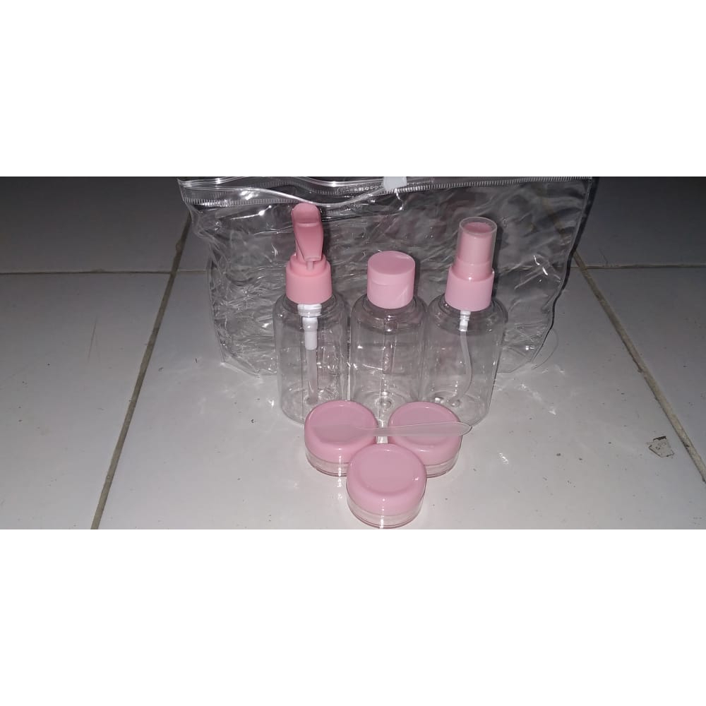 Serbagrosirmurah 7 in 1 Travel Toiletries Kit Set Botol Kecil Berpergian 1 set isi 7 EMPTY BOTTLE SET 7IN1