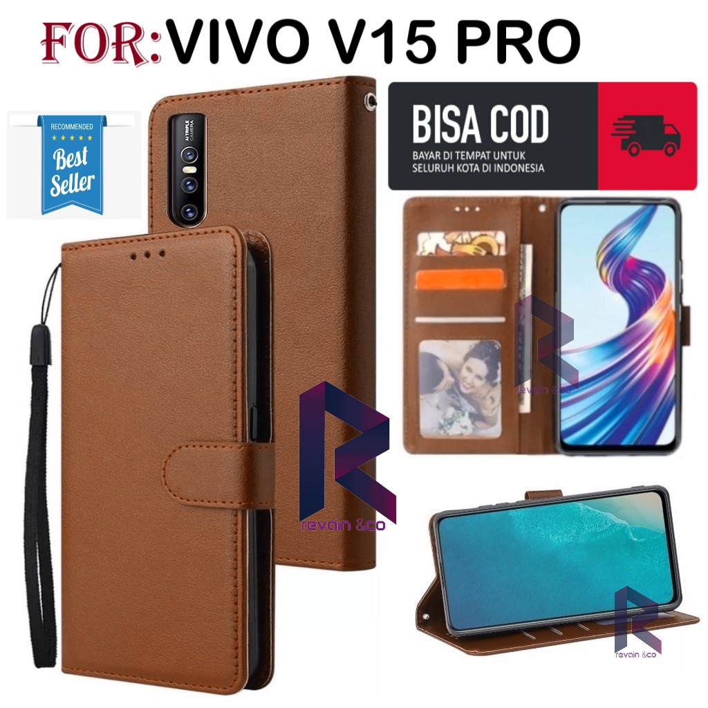 FLIP COVER VIVO V15 PRO FLIP WALLET LEATHER KULIT PREMIUM SARUNG BUKA TUTUP FLIP CASE VIVO V15 PRO