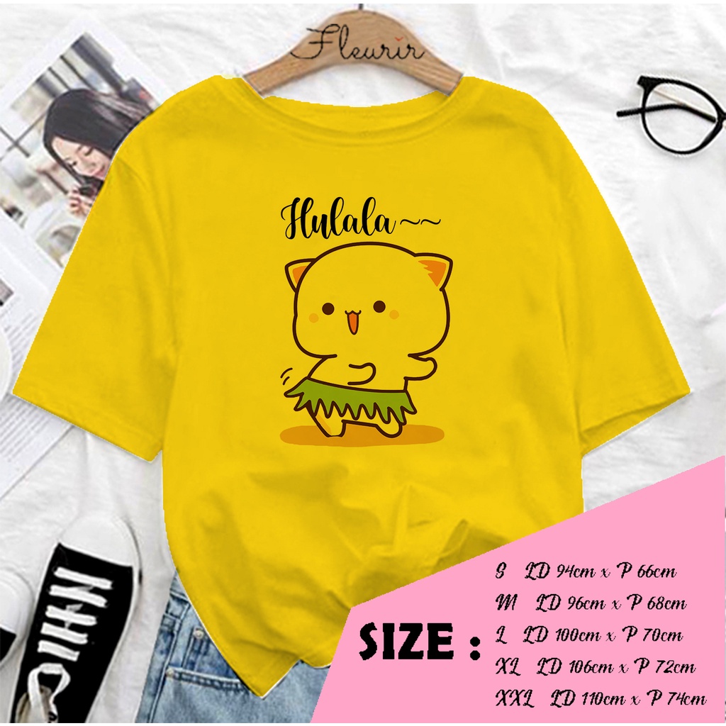 FLEURIR - KAOS PEACH GOME ULALA OVERSIZE KATUN KAOS WANITA DEWASA TUMBLR TEE UNISEX JUMBO