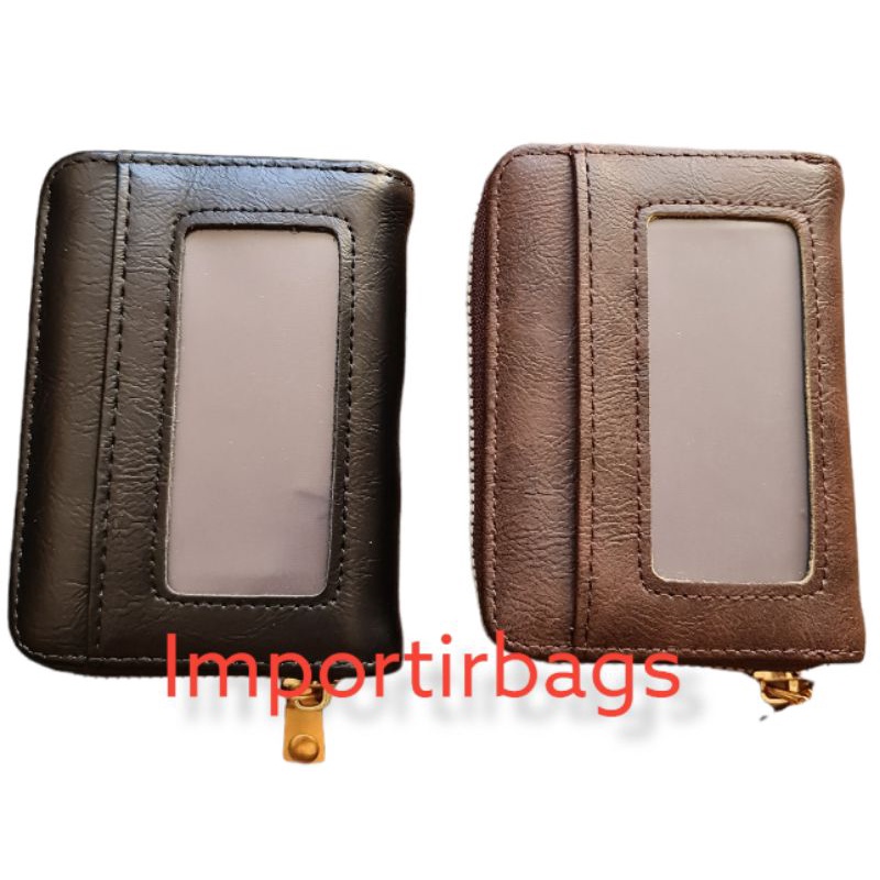 Dompet kartu pria wanita Dompet kulit mini import