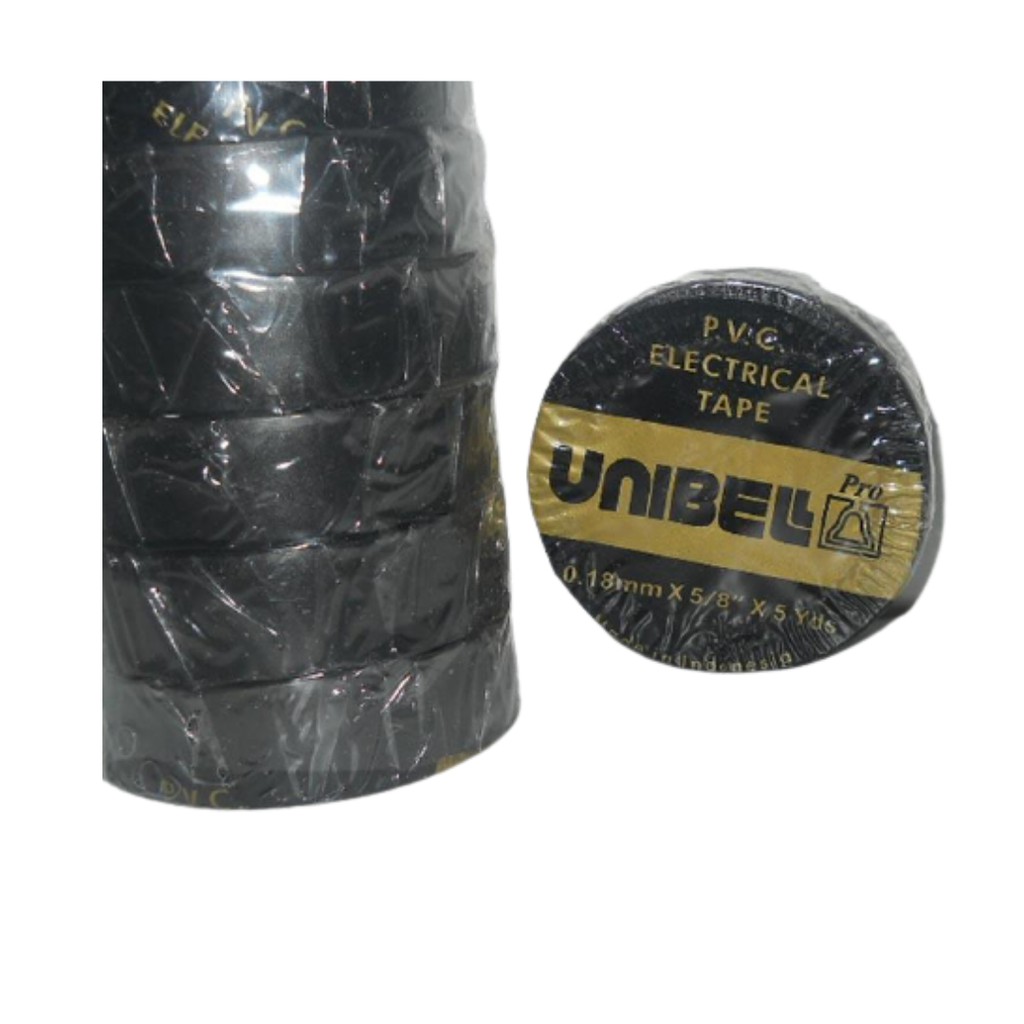 Isolasi Lem Listrik Solatip Unibel Unibell Pro Selotip Lakban PVC Electrical Tape Solasi Kabel Hitam