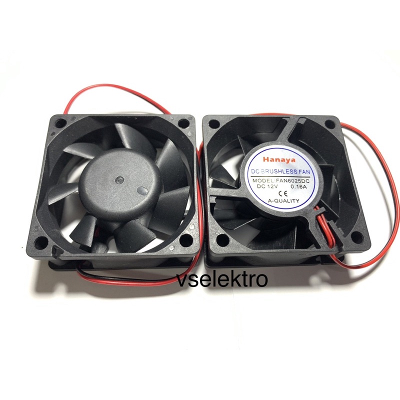 FAN COOLING DC 12V/ COOLING FAN DC 12 VOLT 6CM/FAN DC 6X6 FAN DC 6x6CM/FAN COOLING PENDINGIN 12v  DC