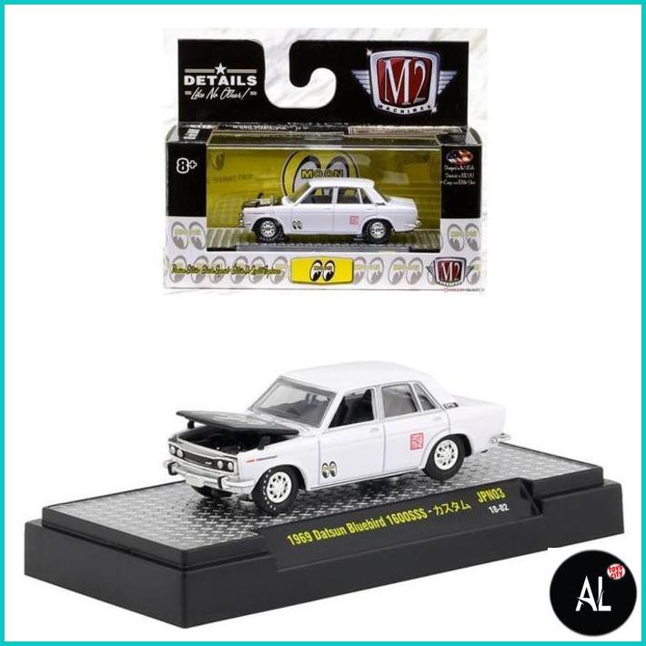 Al M2 Machines 1/64 1969 Datsun Bluebird 1600Sss White Mooneyes