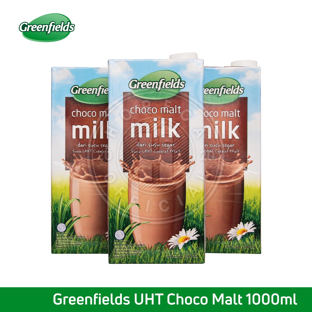 

UHT GREENFIELDS MILK CHOCO MALT 1L / SUSU GREENFIELD COKLAT 1 LITER