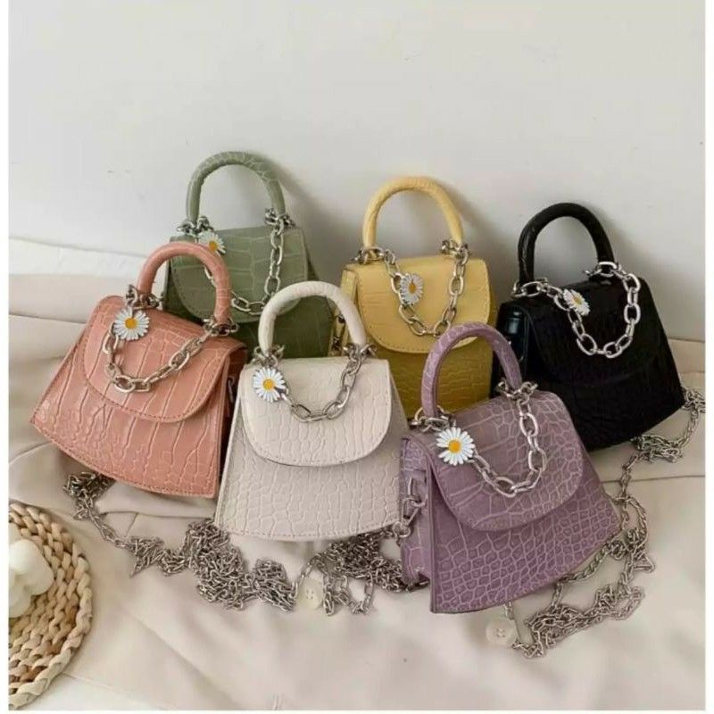 DAISY FLOWER tas selempang wanita matahari mini / tas Andin /micro croco mini / Tas Bahu Mini /Micro
