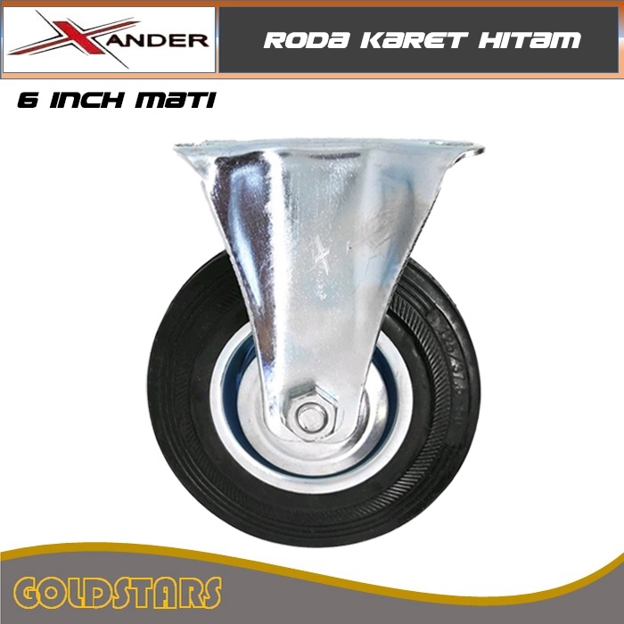 Roda Trolley 6 inch / Xander Roda Troli / Roda Gerobak/Etalase / Roda Karet Hitam