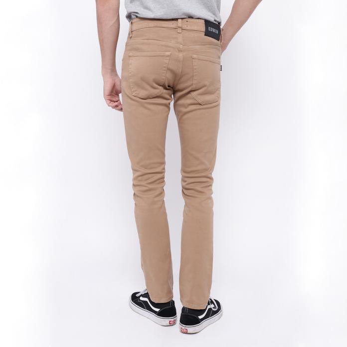 Edwin Celana Jeans Slim Fit Pria Panjang Coklat 506-37-Khaky - Cokelat Muda, 29 High Quality