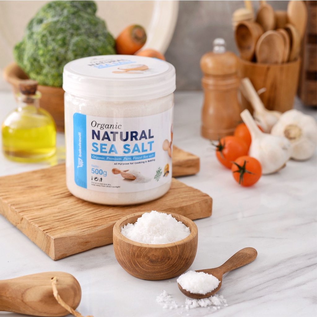 Sea Salt Pure Organic Garam Laut Alami Premium Natural Asli 100% / Seasalt Fine Grain Organik non GMO Garam Mpasi Halus