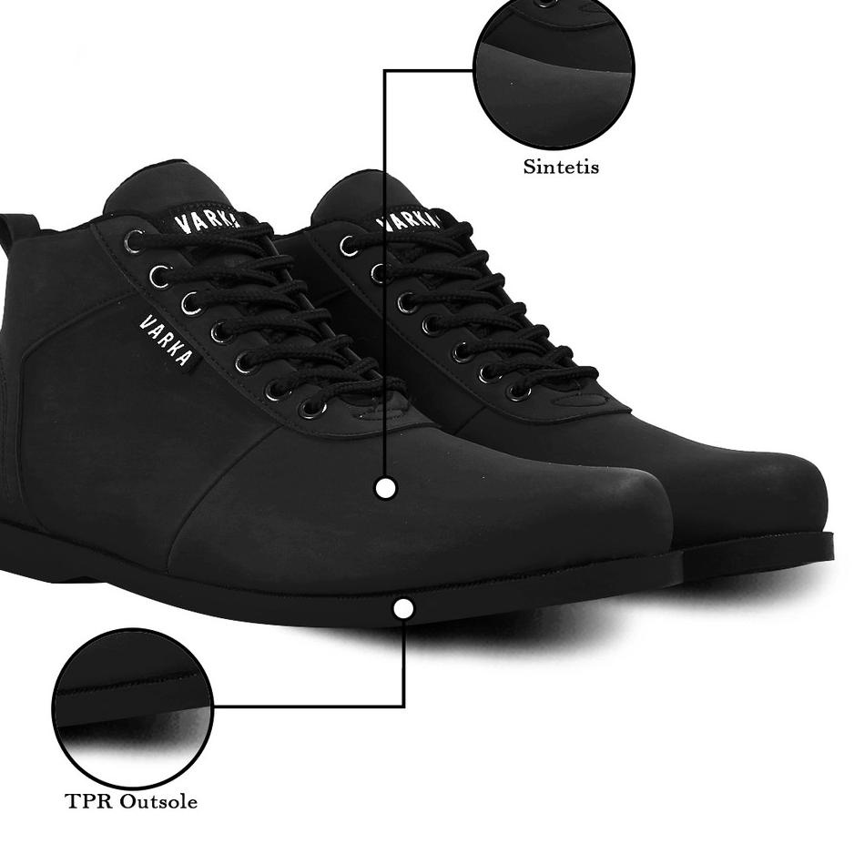 Menarik.. Sepatu Casual Pria Terbaru V 42812 Brand Varka Sepatu Boots Kulit Sintetis Kuliah Kerja Wa