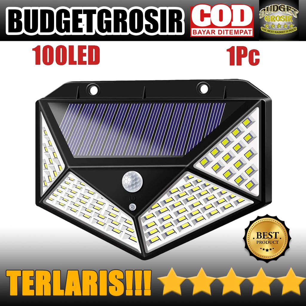 Lampu Taman Solar Panel Sensor Gerak Outdoor 100 LED - HW1015--TaffLED