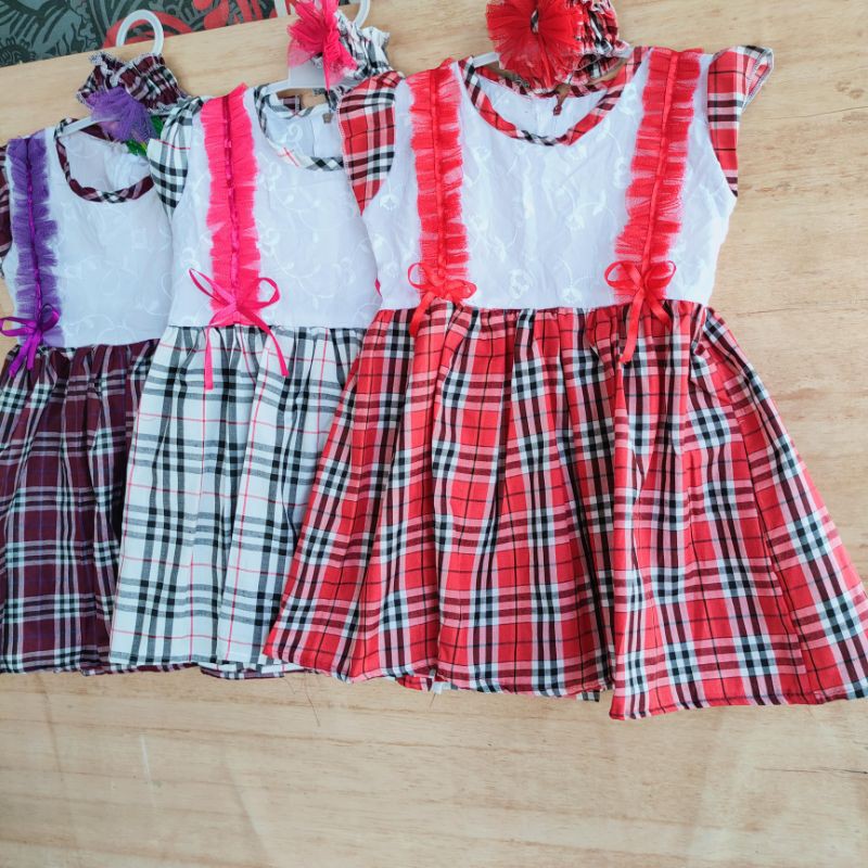 Dress Anak 2 3 tahun kotak lucu gaun anak cewek motif kotak ( dress kotako )