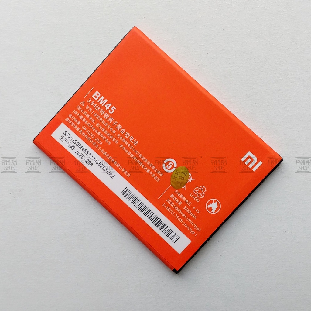 Baterai XiaoMi BM45 Redmi Note 2 Note 2 Prime Pro Batre Batrai Battery BM 45 Handphone HP Original Ori OEM