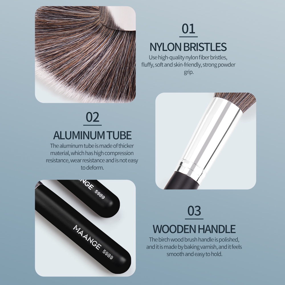 MAANGE 16Pcs Professional Makeup Brush Set Aluminum Tube Super Soft Fluffy Beauty Brushes